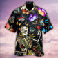 Skull And Butterfly Hawaiian Shirt With Detailed Graphic For Beach Parties Vacation Travel And Relaxed Casual Style