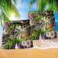 Skull Butterfly Floral Beach Shorts Pattern Detail For Seaside Leisure And Warm Weather Wardrobe