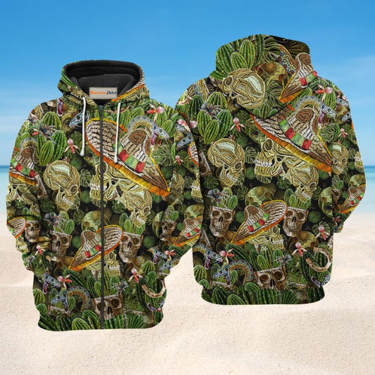 Skull Love Cactus Hoodie For Gothic Inspired Travel Casual Style And Gift Giving