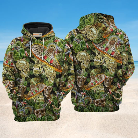 Skull Love Cactus Hoodie For Dark Artwork Streetwear And Relaxed Everyday Outfits