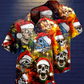 Christmas Skull Hawaiian Shirt With All Over Print For Vacation Getaways Resort Wear And Casual Celebrations