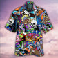 Colorful Skull Hawaiian Shirt With Detailed Graphic For Vacation Parties Beach Outings And Relaxed Daily Wear