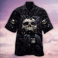 Dark Skull Aesthetic Hawaiian Shirt Design View For Casual Summer Styling