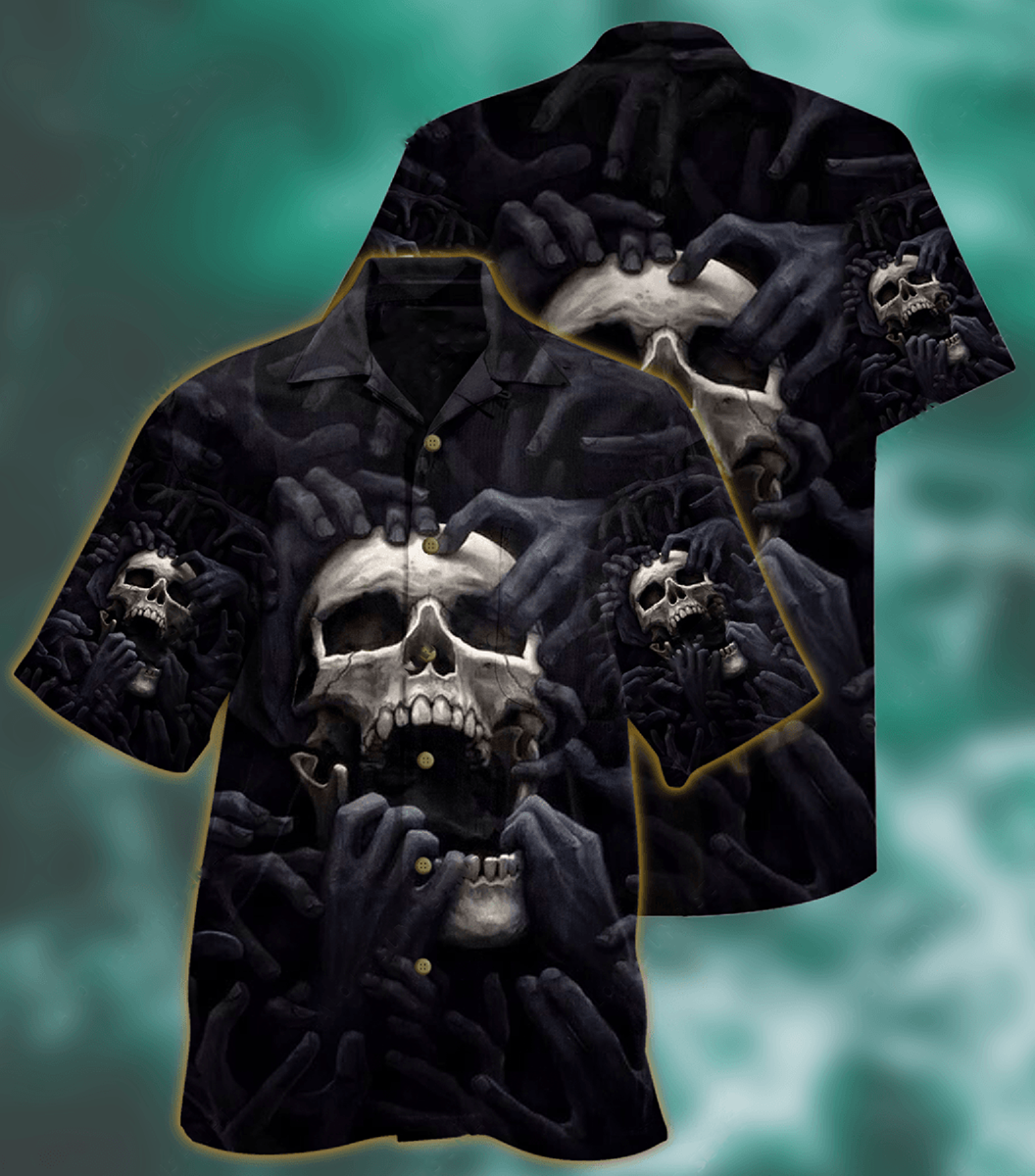 Dark Skull Aesthetic Hawaiian Shirt For Beach Parties And Weekend Getaways
