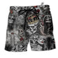 Skull Love Is Blind Poker Hawaiian Print Beach Shorts For Weekend Recreation And Style