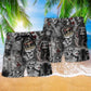 Skull Poker Blind Beach Shorts Pattern Detail For Sunny Day Activities And Easy Warm Weather Wear
