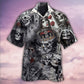 Skull And Casino Cards Hawaiian Shirt With Detailed Graphic For Vacation Parties Beach Outings And Relaxed Daily Wear