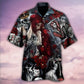 Vintage Skull Hawaiian Shirt Design Detail For Beach Days And Holiday Travel