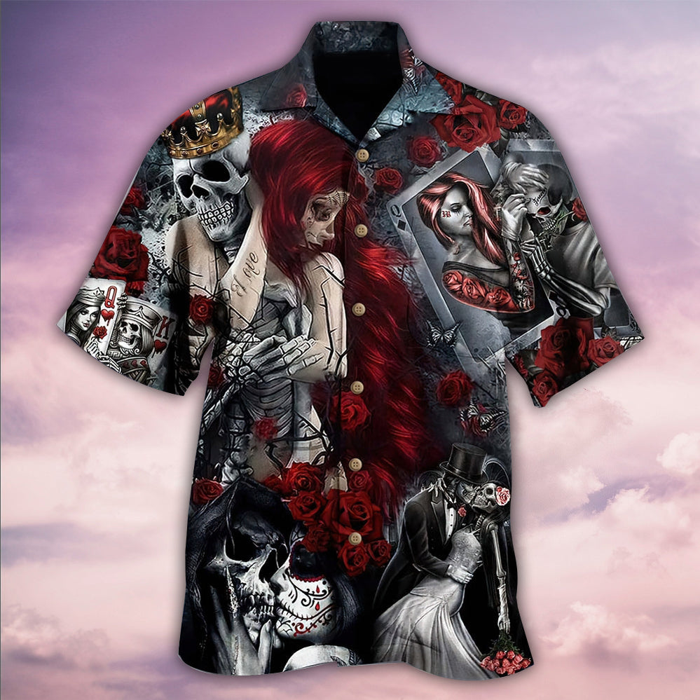 Vintage Skull Hawaiian Shirt Design Detail For Beach Days And Holiday Travel