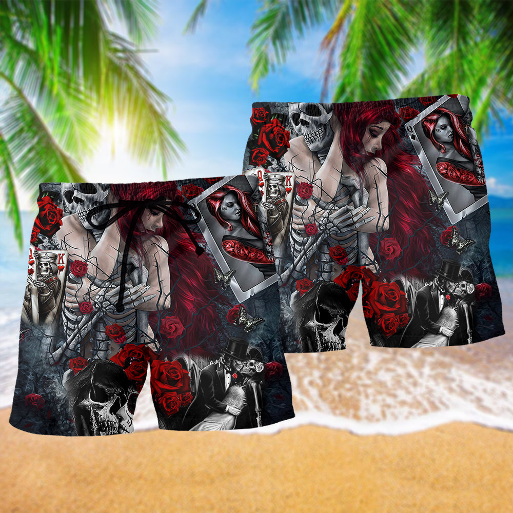 Skull Beach Shorts For Weekend Travel, Coastal Travel, And Travel Ready Comfort