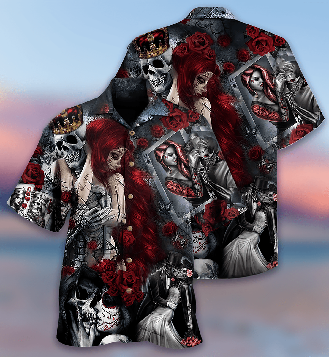 Vintage Skull Hawaiian Shirt For Poolside Relaxation And Sunny Getaways