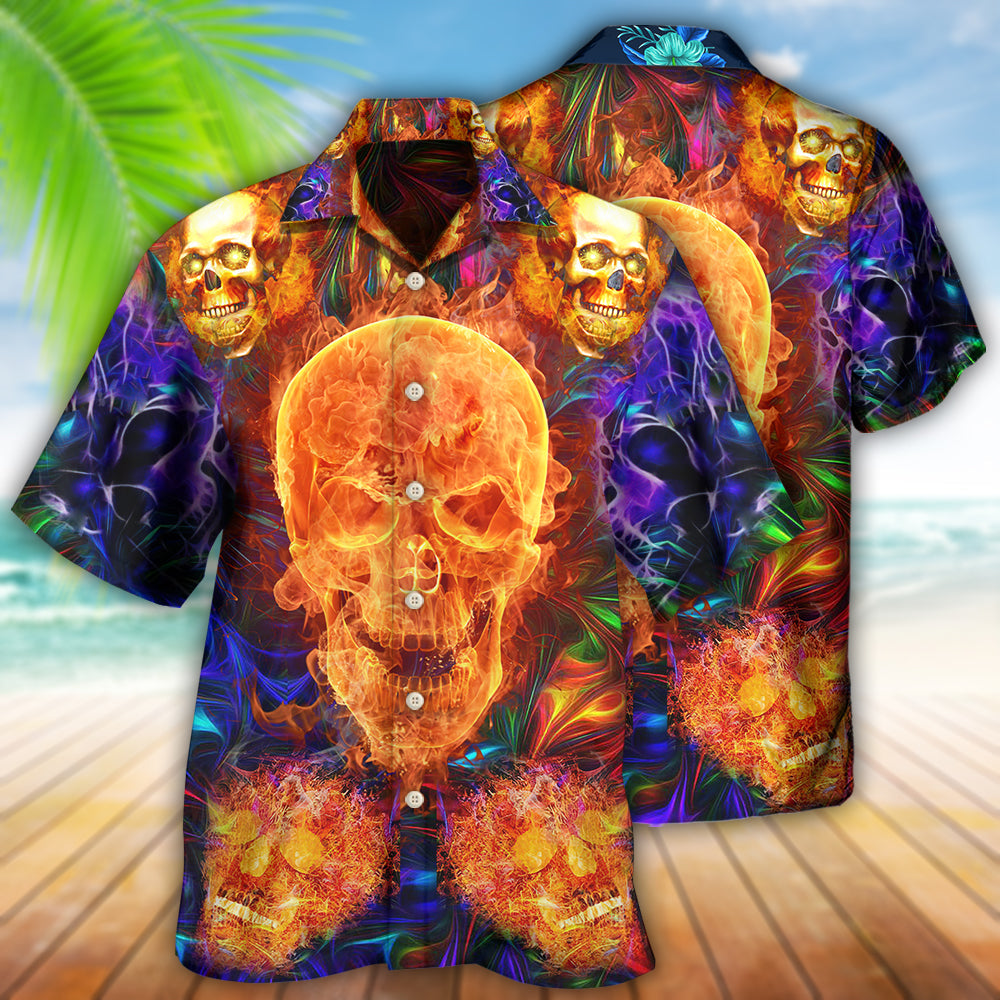 Skull Hawaiian Shirt With All Over Print For Beach Days Resort Trips And Relaxed Everyday Style