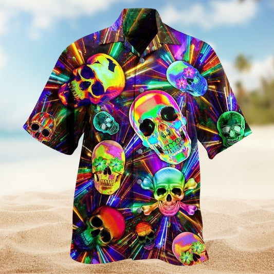 Vintage Skull Hawaiian Shirt For Resort Escape And Everyday Comfort