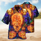 Vintage Skull Hawaiian Shirt For Beach Travel, Relaxed Getaway, And Memorable Gifting