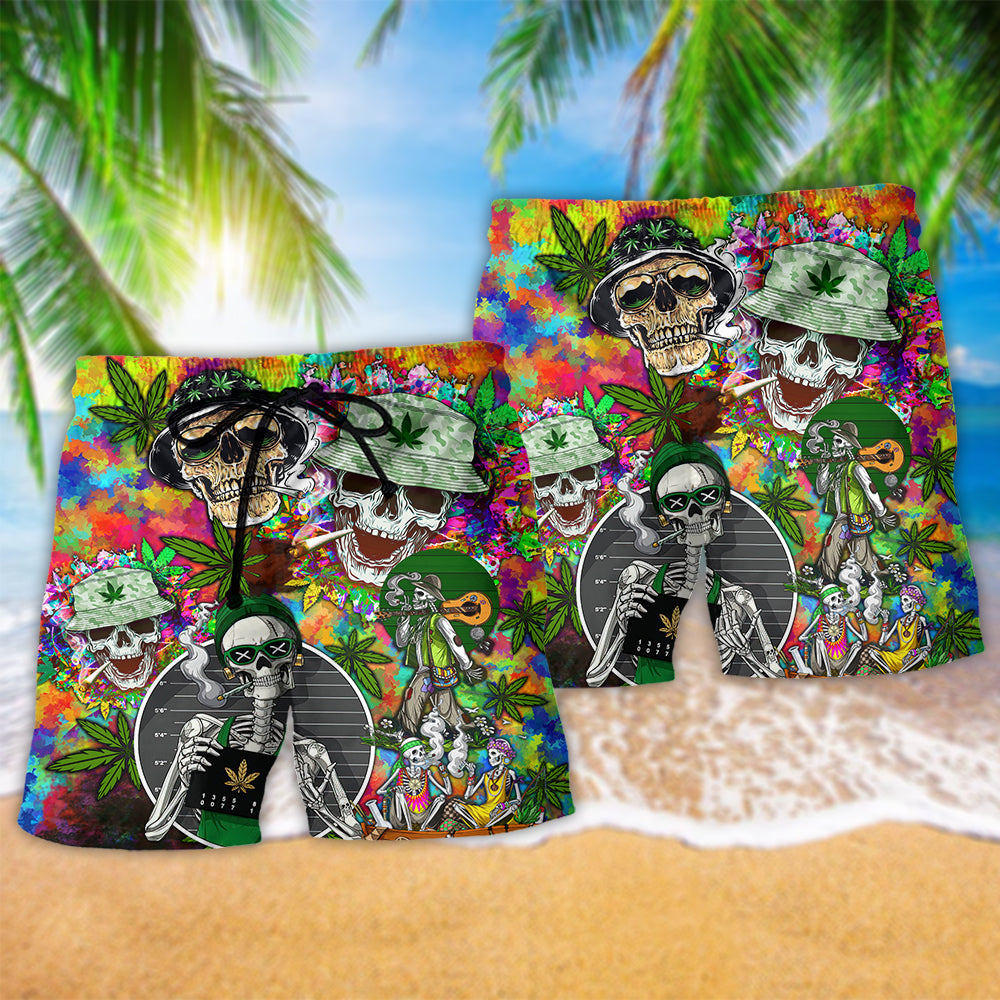 Skull So Playful Beach Shorts Artwork Detail For Casual Warm Weather Outfits