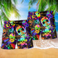 Skull Love Life Inspirational Beach Shorts Pattern View For Vacation Travel And Outdoor Fun