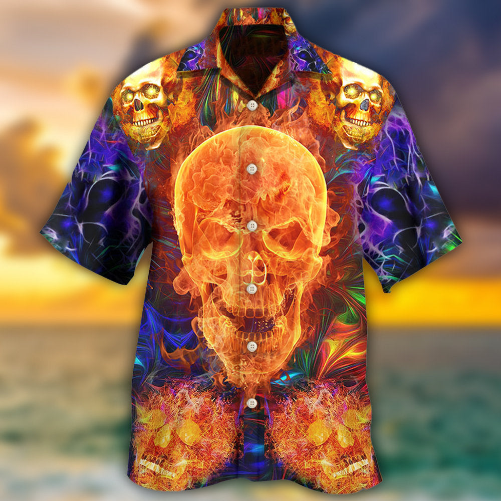 Skull Hawaiian Shirt With Detailed Graphic For Beach Days Resort Trips And Relaxed Everyday Style