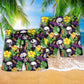 Skull Yellow Flower Beach Shorts Pattern Detail For Coastal Leisure And Comfortable Daily Wear