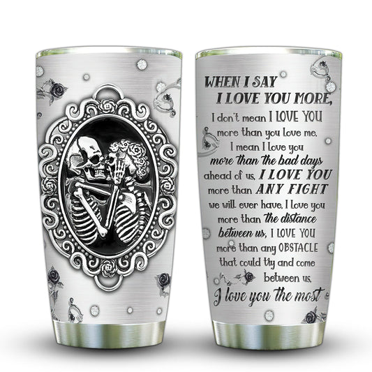 Skull Love You 20 Oz Tumbler For Coffee Travel And Daily Drinks