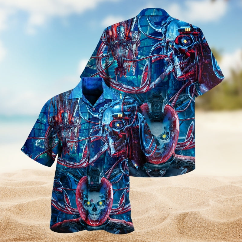 Parasailing Adventure Graphic Hawaiian Shirt Front Pattern View For Warm Weather Events