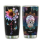 Skull Mandala Sunflower In Black 20 Oz Tumbler For Coffee Travel And Daily Drinks