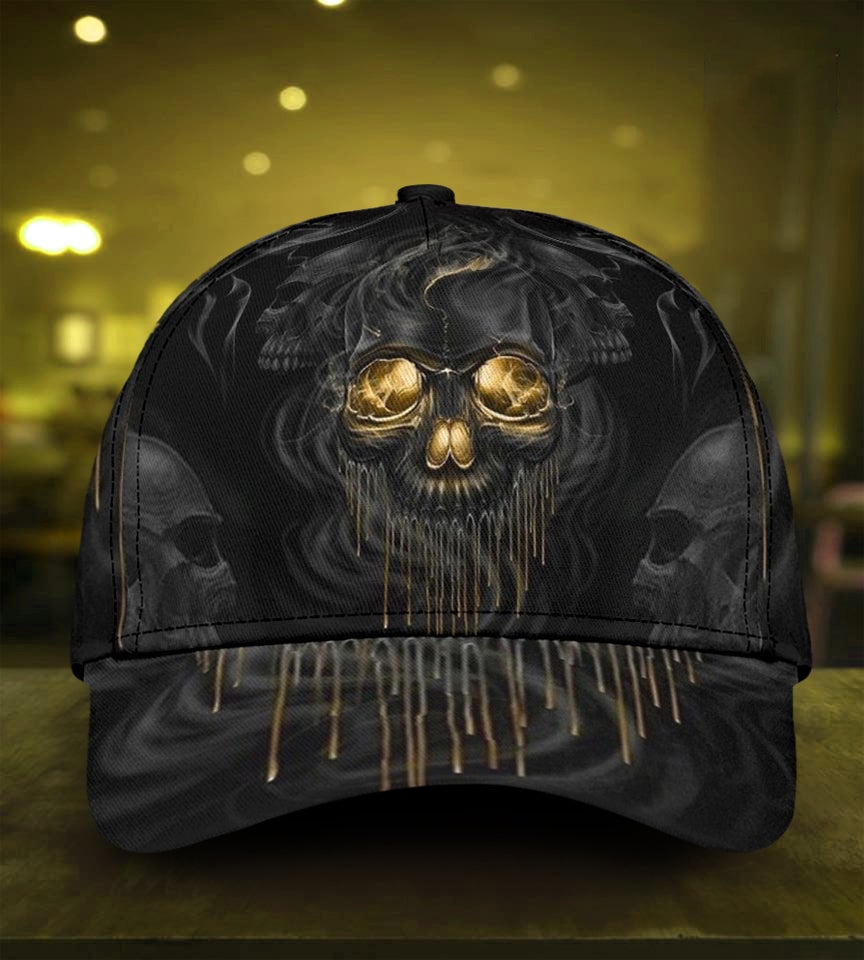 Skull Melting Dark Art Classic Cap For Comfortable Daily Wear Travel And Weekend Outings