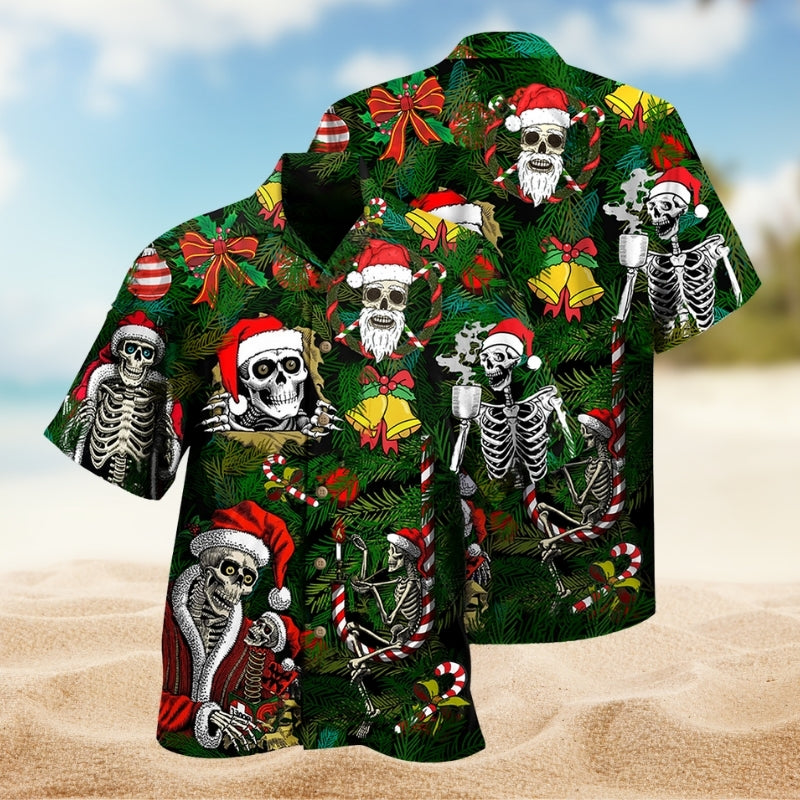 Bold Skull Attitude Hawaiian Shirt For Coastal Travel, Casual Events, And Comfortable Summer Wear