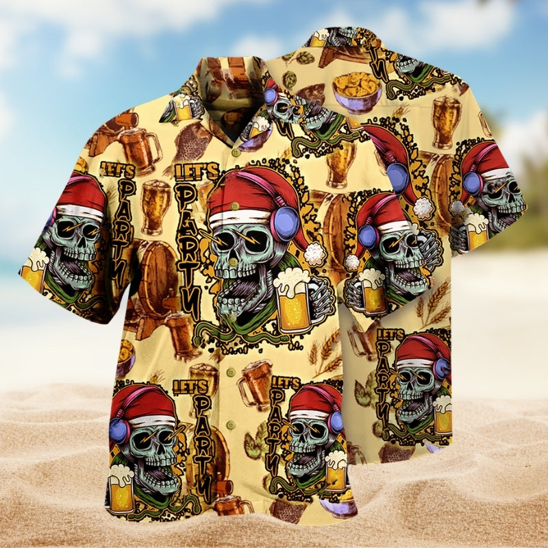Bold Skull Attitude Hawaiian Shirt For Beach Days, Summer Outings, And Thoughtful Gift Giving