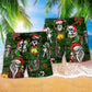 Skull Merry Christmas Beach Shorts Pattern Detail For Relaxed Weekends And Travel Ready Comfort