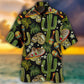Black Skull And Mexican American Heritage Hawaiian Shirt For Tropical Escapes Resort Wear And Outdoor And Resort Style