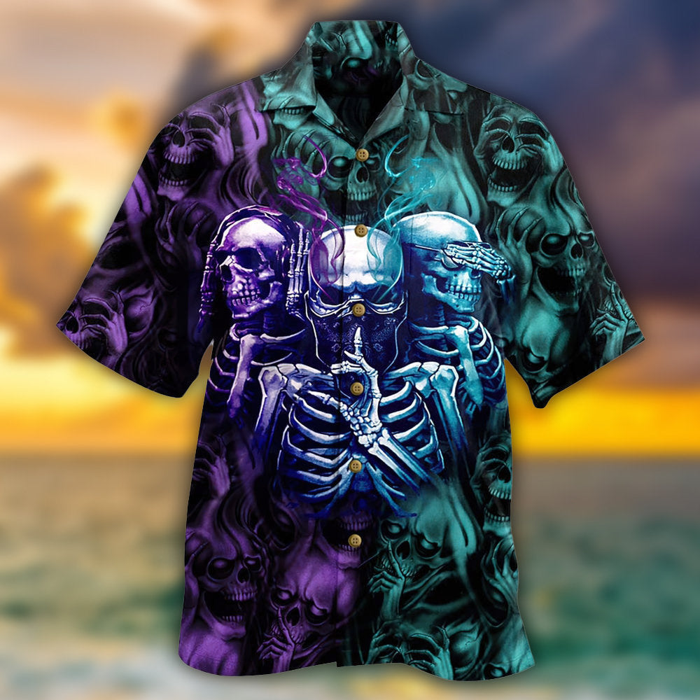 Skull Hawaiian Shirt With Detailed Graphic For Tropical Getaways Outdoor Fun And Everyday Wear