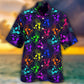 Neon Skull Hawaiian Shirt With Detailed Graphic For Coastal Adventures Summer Events And Everyday Comfort
