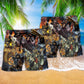 Skull No Guts No Glory Cool Hawaiian Print Beach Shorts For Bold Summer Vacation Style