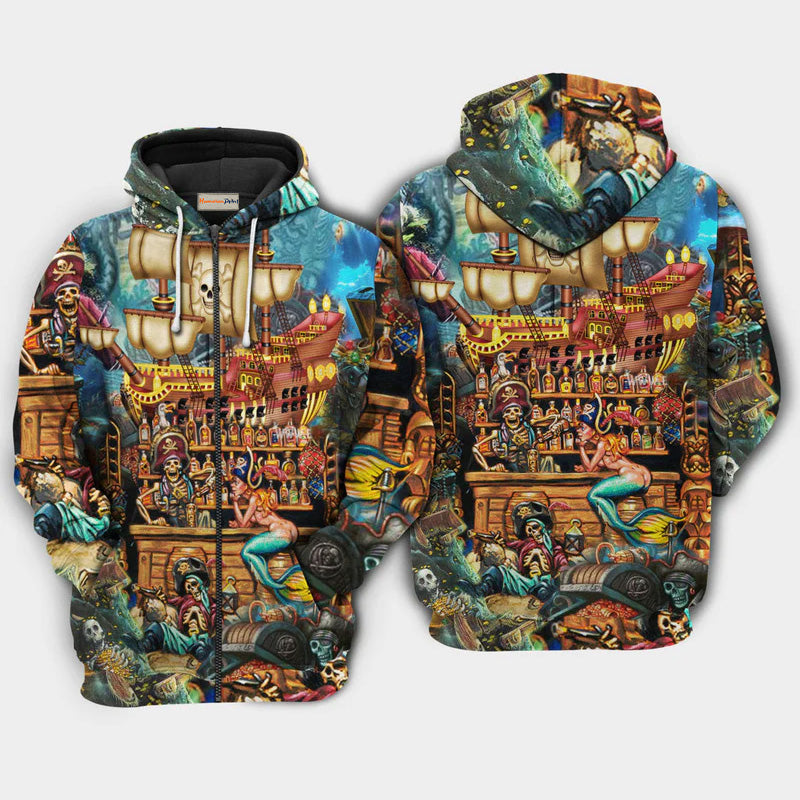 Skull Ocean Treasure Hunt Hoodie For Coastal Travel Casual Outfits And Relaxed Daily Wear