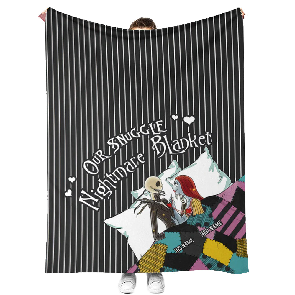 Skull Our Snuggle Nightmares Personalized Flannel Blanket For Cozy Bedroom Sofa Decor
