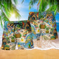Skull Pineapple Tropical Beach Shorts For Poolside Relaxation And Summer Adventures