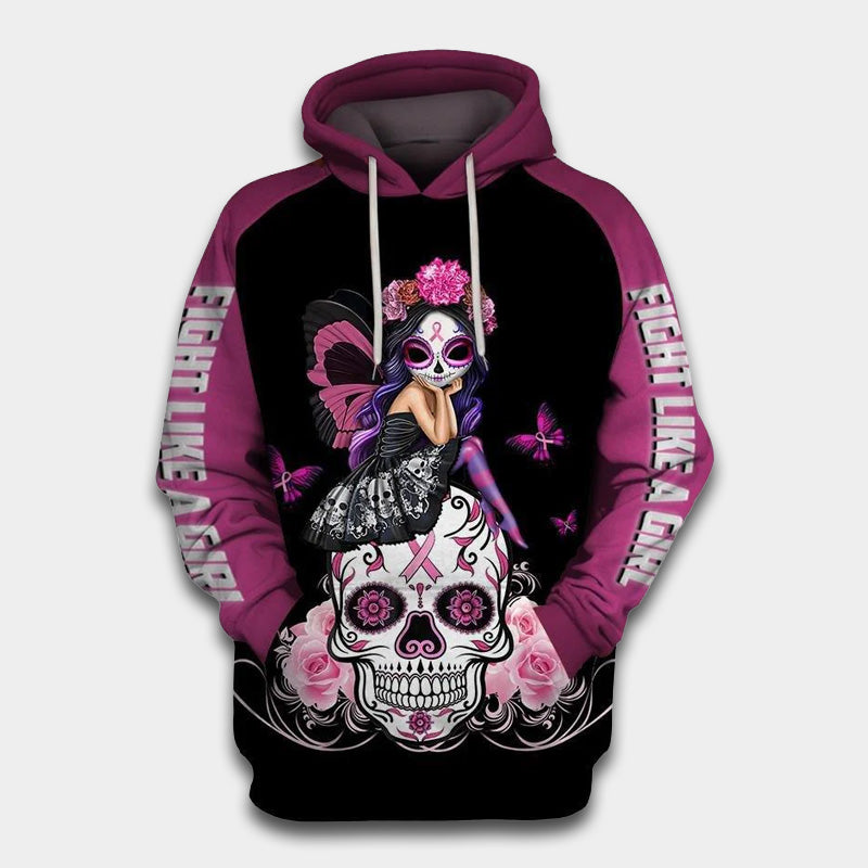 Pink Skull Breast Cancer Awareness Hoodie For Community Support Events Travel And Everyday Comfort