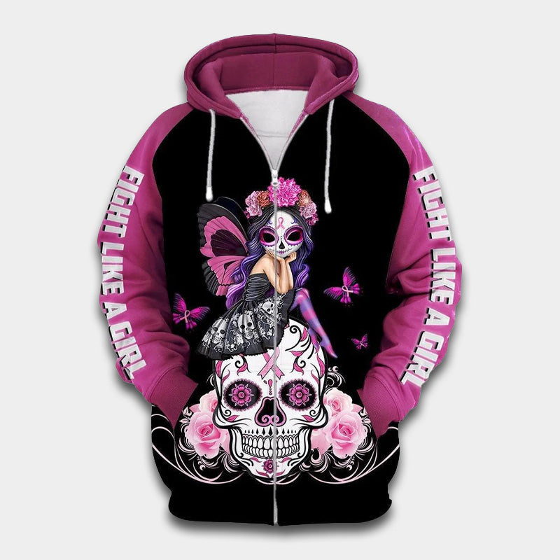 Pink Skull Breast Cancer Awareness Hoodie For Community Support Events Travel And Everyday Comfort