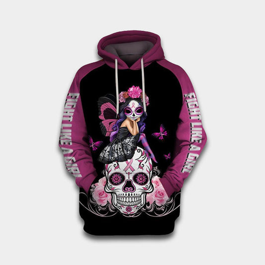 Pink Skull Breast Cancer Awareness Hoodie For Community Outreach Casual Travel And Meaningful Wear