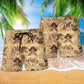 Skull Pirates Style Lover Classic Hawaiian Print Beach Shorts For Bold Summer Vacation Style