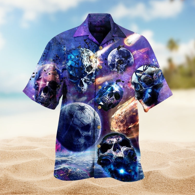 Gothic Skull Hawaiian Shirt For Fantasy Fans, Resort Trips, And Imaginative Summer Style