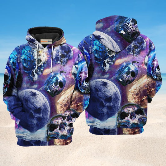 Skull Planet Galaxy Hoodie For Dark Artwork Streetwear And Relaxed Everyday Outfits
