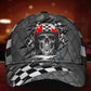 Skull Racing Crack Pattern Classic Cap For Casual Styling Beach Days And Weekend Adventures