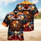 Skull Rock Roll Hawaiian Shirt For Summer Vacation, Beach Travel, And Casual Wear