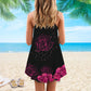 Skull Pink Rose Purple V-Neck Sleeveless Cami Dress For Dark Art Lovers And Thoughtful Gifting