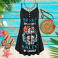 Skull Sassy Skull Salty By Choice V-Neck Sleeveless Cami Dress For Halloween Gatherings And Casual Styling