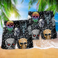 Diamond Skull Shine Beach Shorts Pattern Detail For Coastal Travel And Laid Back Daily Wear