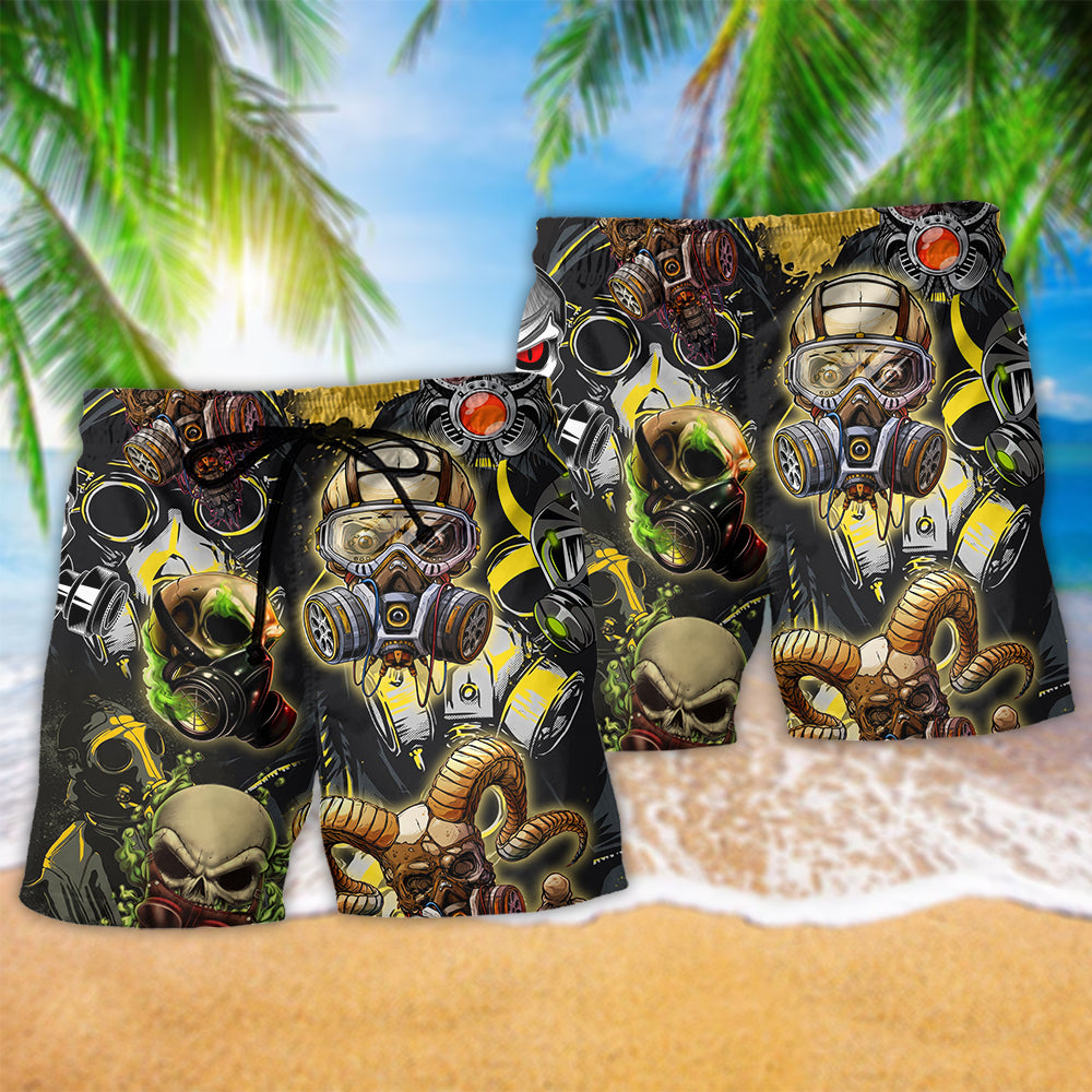Skull Sign Beach Shorts Pattern Detail For Summer Adventures And Vacation Ready Style