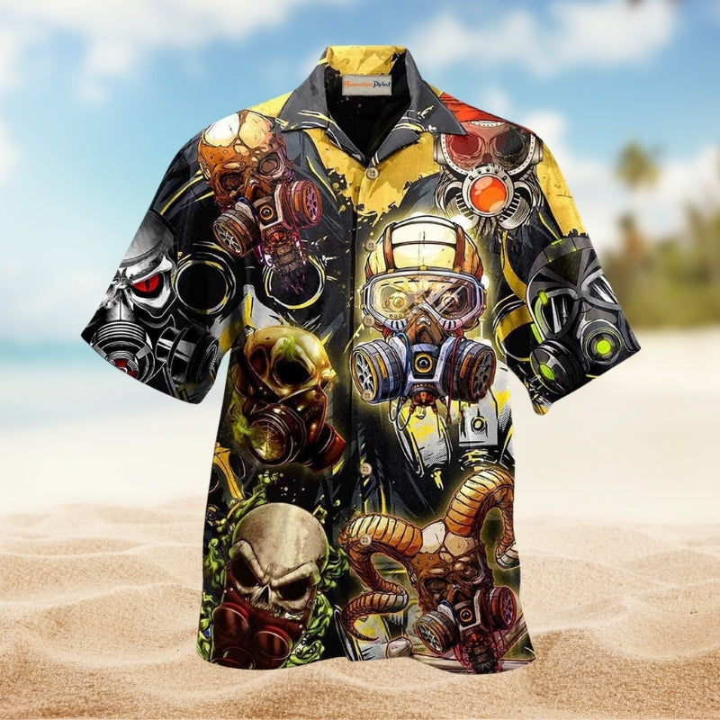 Skull Sign Style Hawaiian Shirt For Vacation Adventures Beach Events And Relaxed Warm Weather Style
