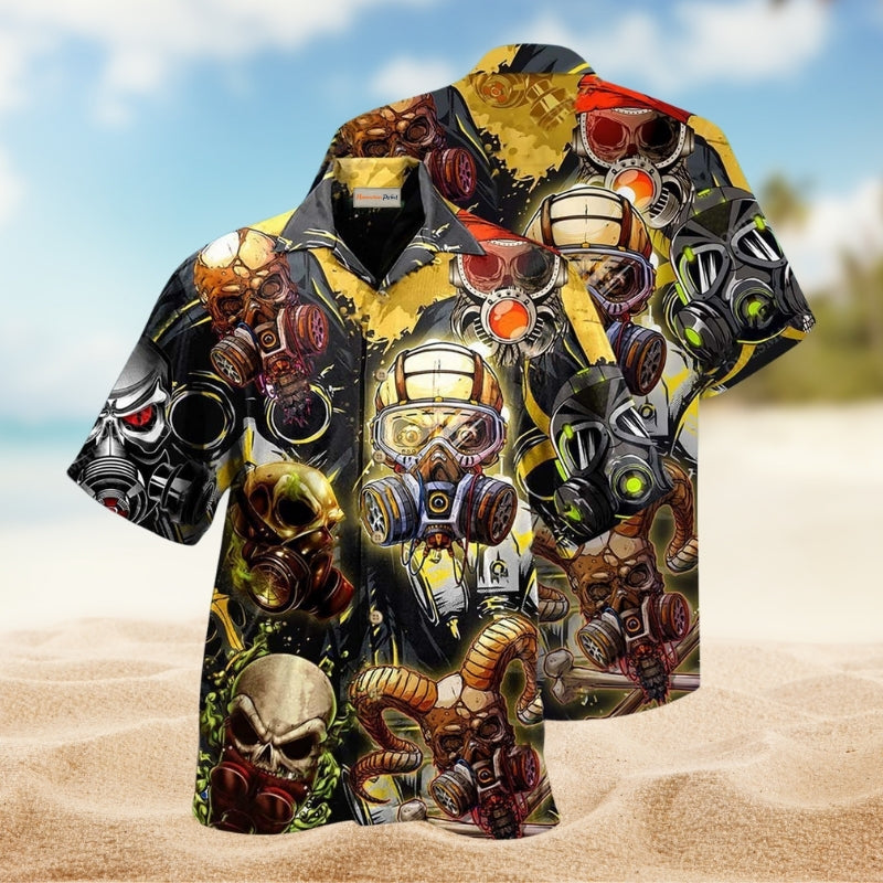 Skull Sign Style Hawaiian Shirt For Vacation Adventures Beach Events And Relaxed Warm Weather Style
